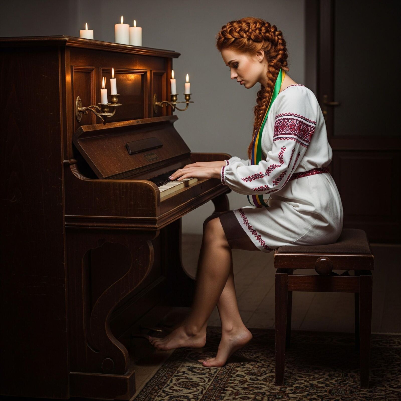 Beautiful ukrainian piano women AI
