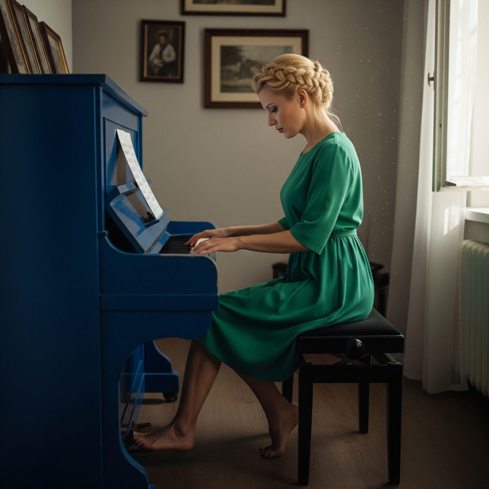Beautiful ukrainian piano women AI