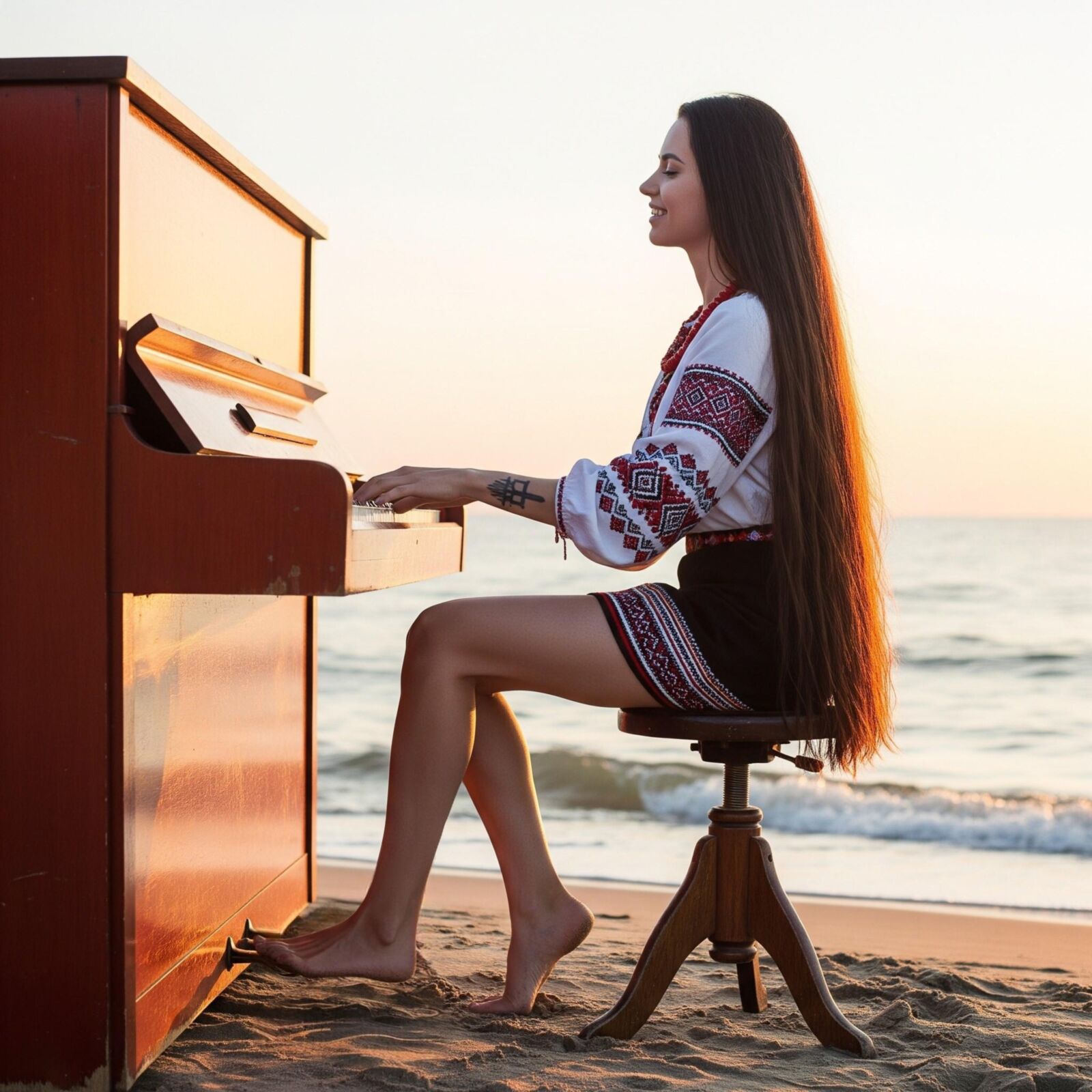 Beautiful ukrainian piano women AI