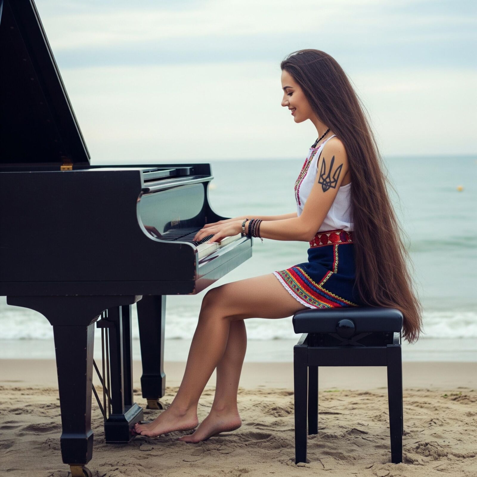 Beautiful ukrainian piano women AI
