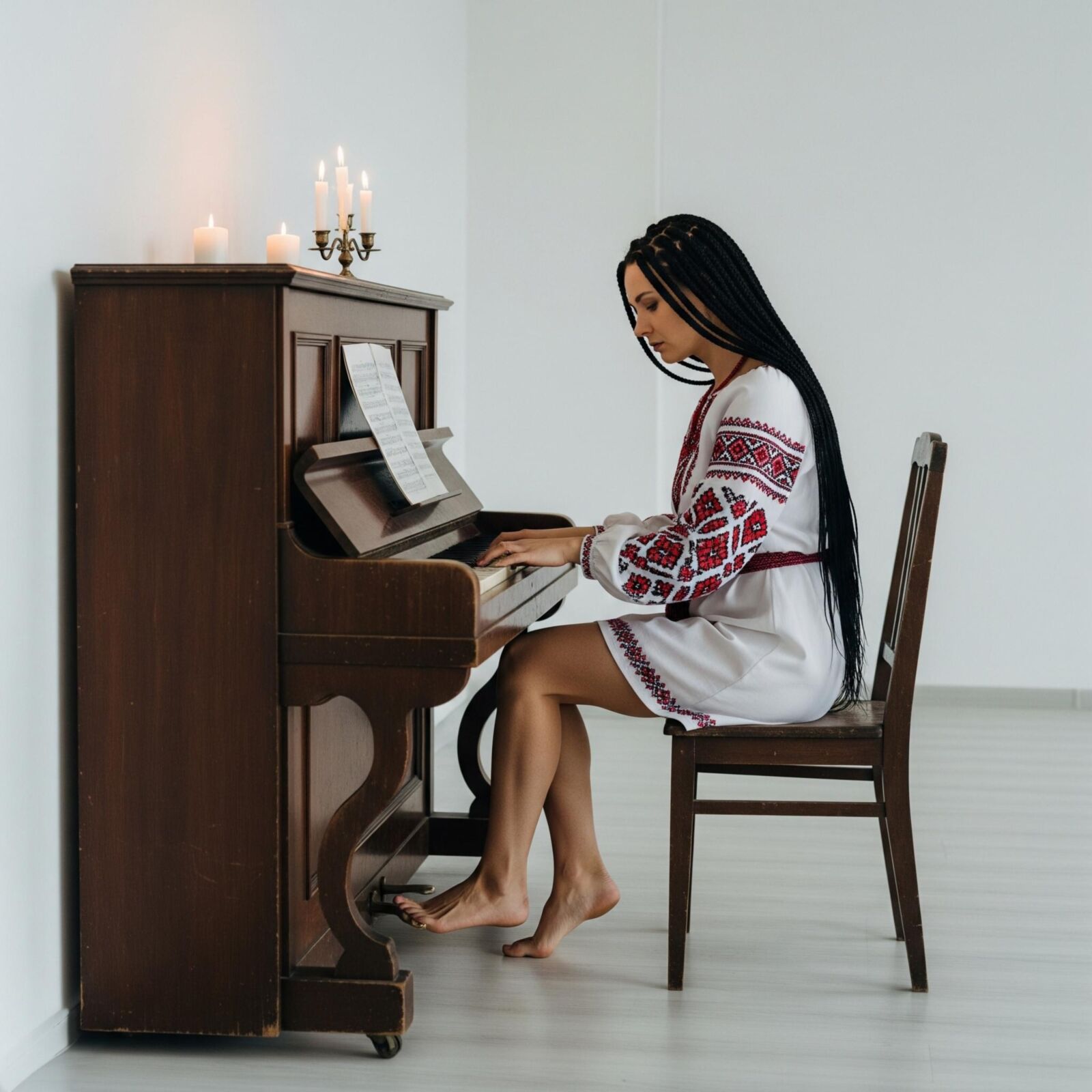 Beautiful ukrainian piano women AI
