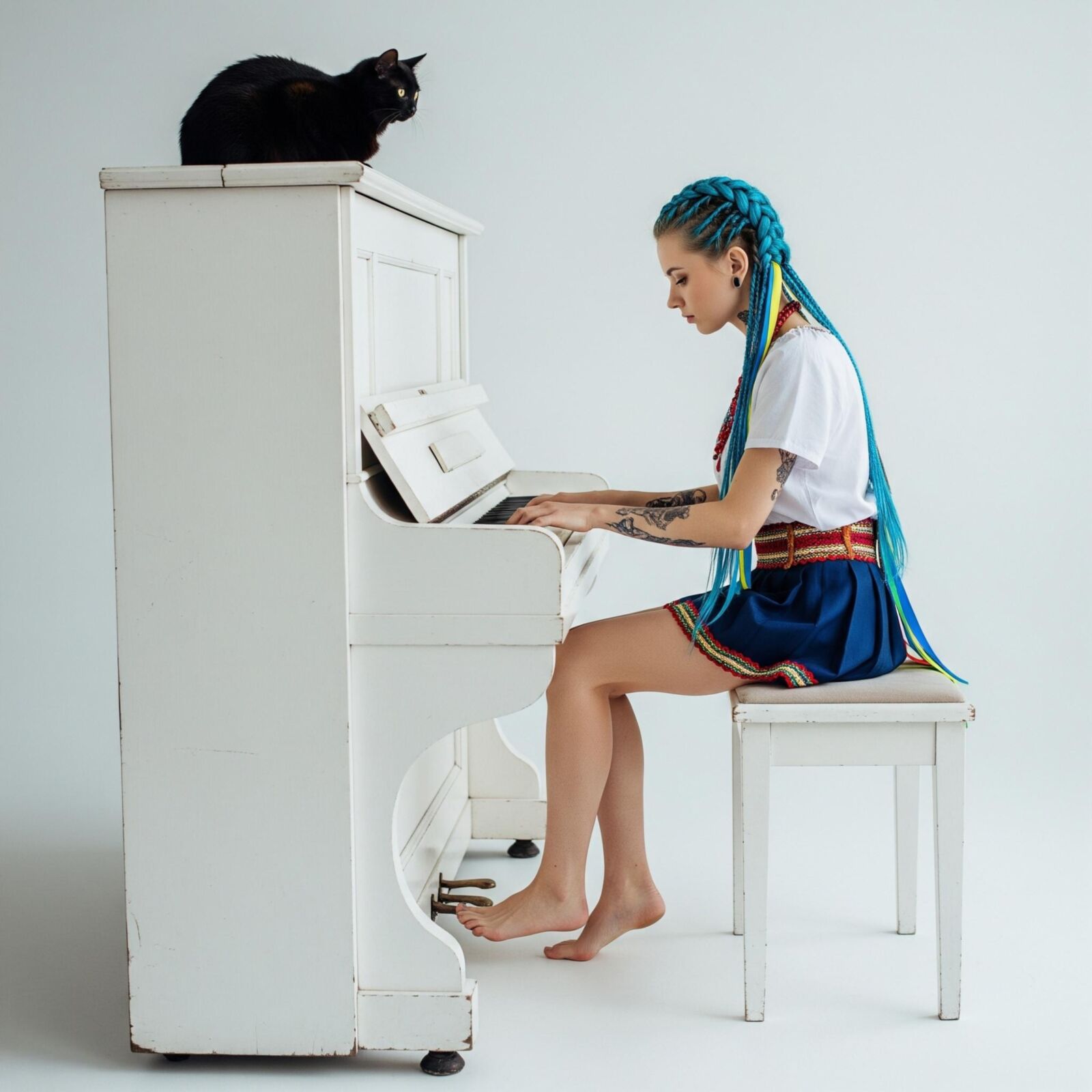 Beautiful ukrainian piano women AI