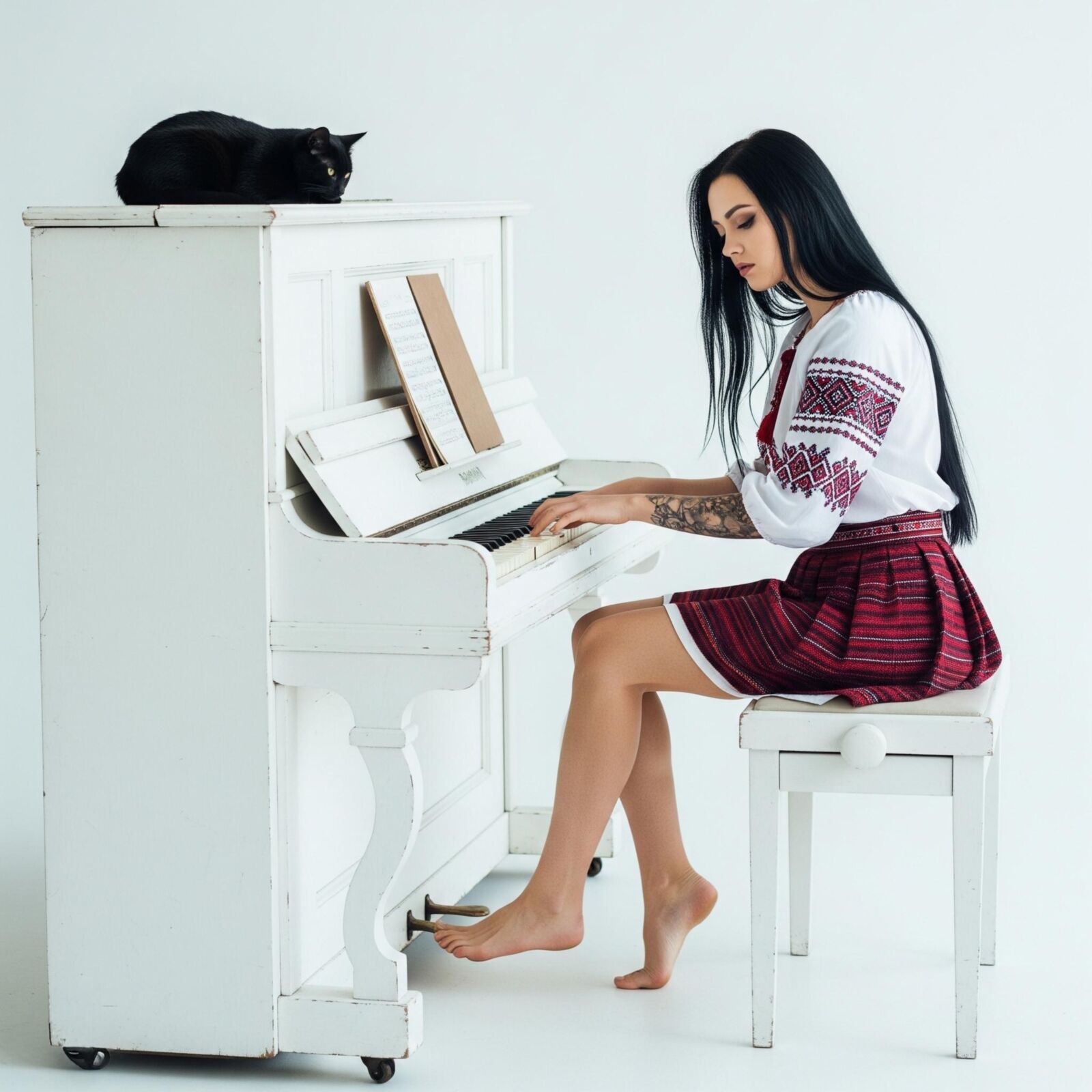 Beautiful ukrainian piano women AI