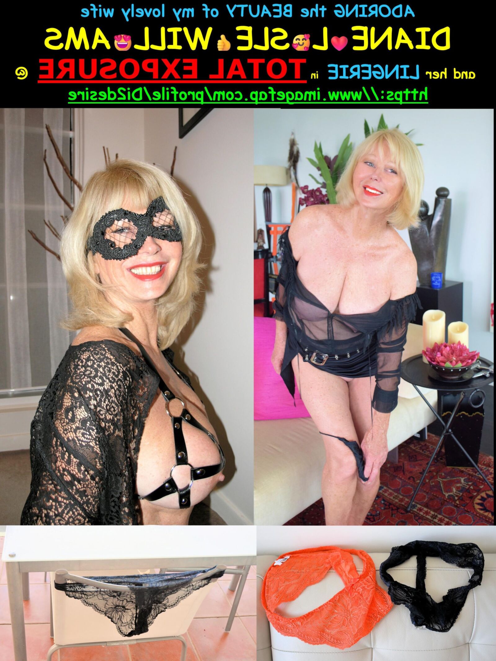 ENJOY our lovely LADY DIANE in LINGERIE or NUDE!